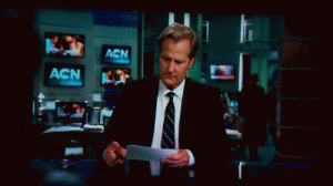 Newsroom throwing Blackberry