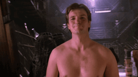 Nathan Fillion naked and confident