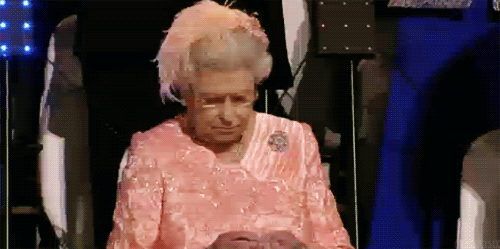 The Queen is unimpressed.