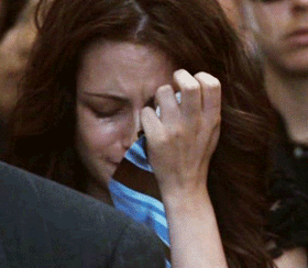 Kristen Stewart sad and crying