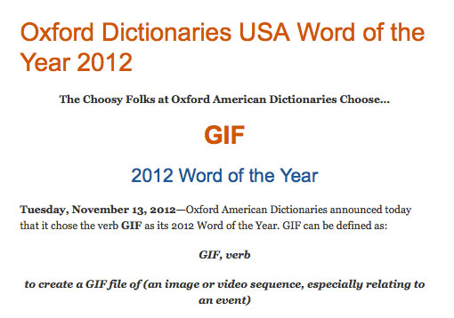 “GIF” officially crowned America’s 2012 Word of the Year
