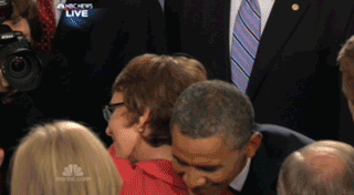 Obama being all huggy