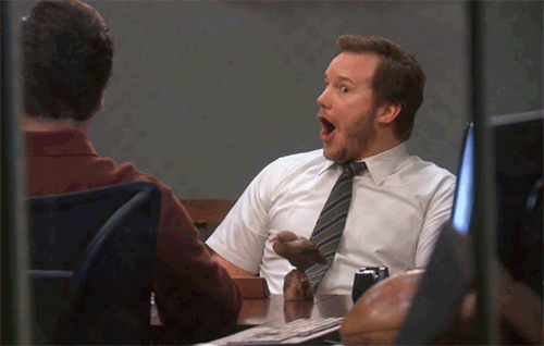 Image result for andy dwyer shocked gif