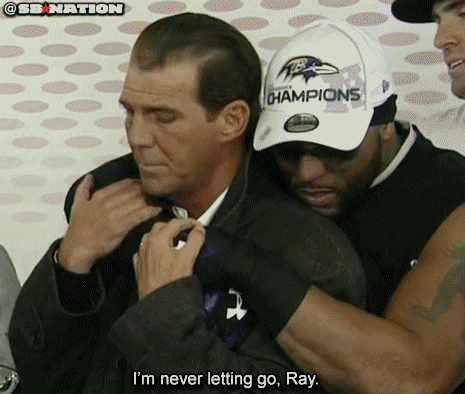 Ray Lewis getting consoled